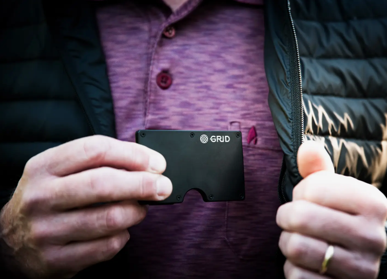 Grid Wallet // Black Aluminum