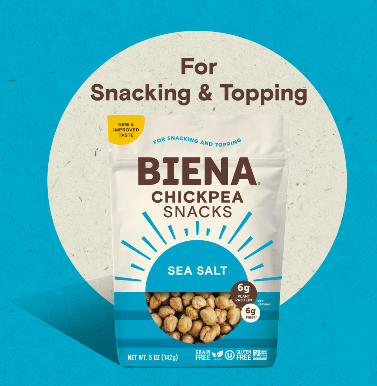 Biena Roasted Chickpea Snacks Sea Salt 5 oz