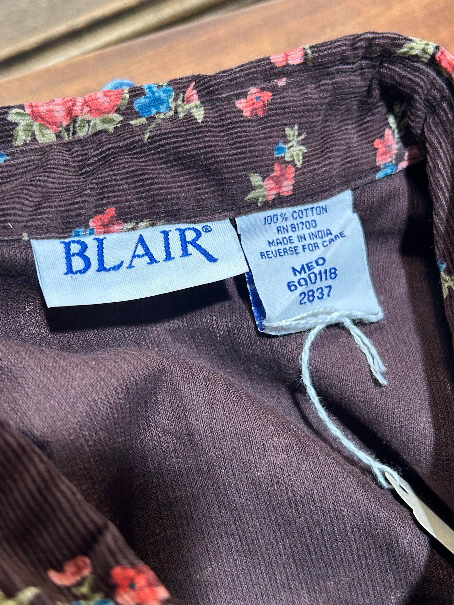 Blair: Corduroy Floral Button Up