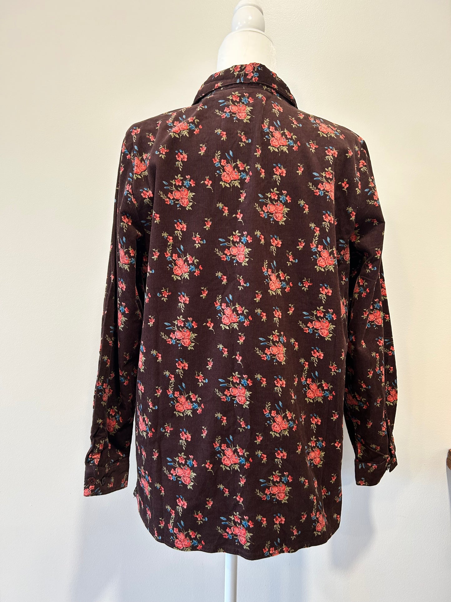 Blair: Corduroy Floral Button Up