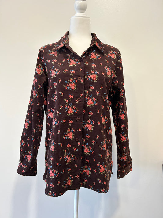 Blair: Corduroy Floral Button Up