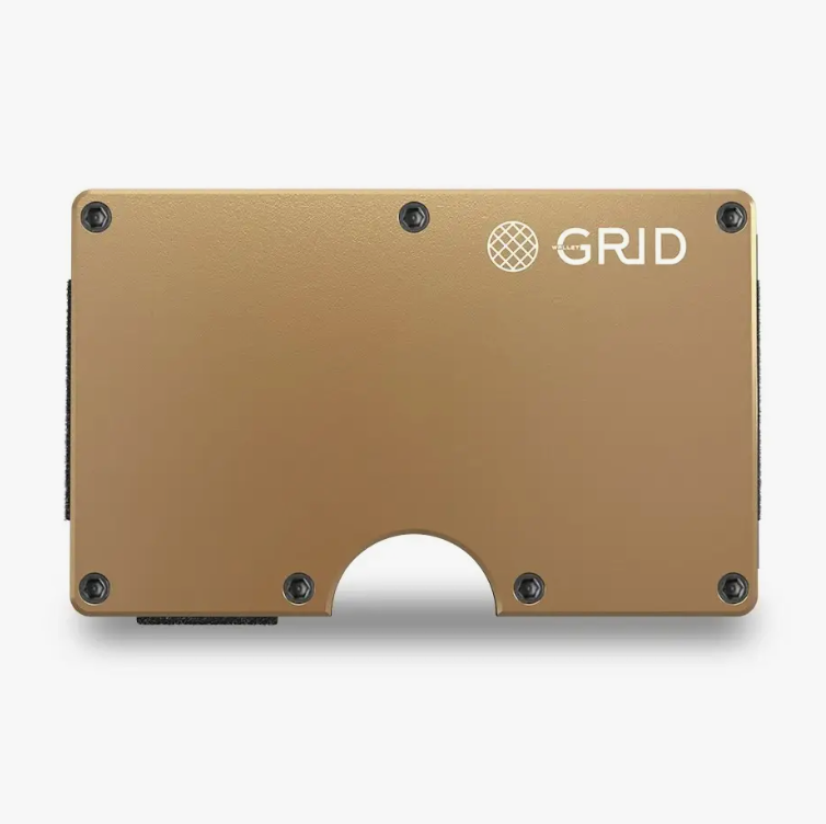 GRID Gold aluminum wallet