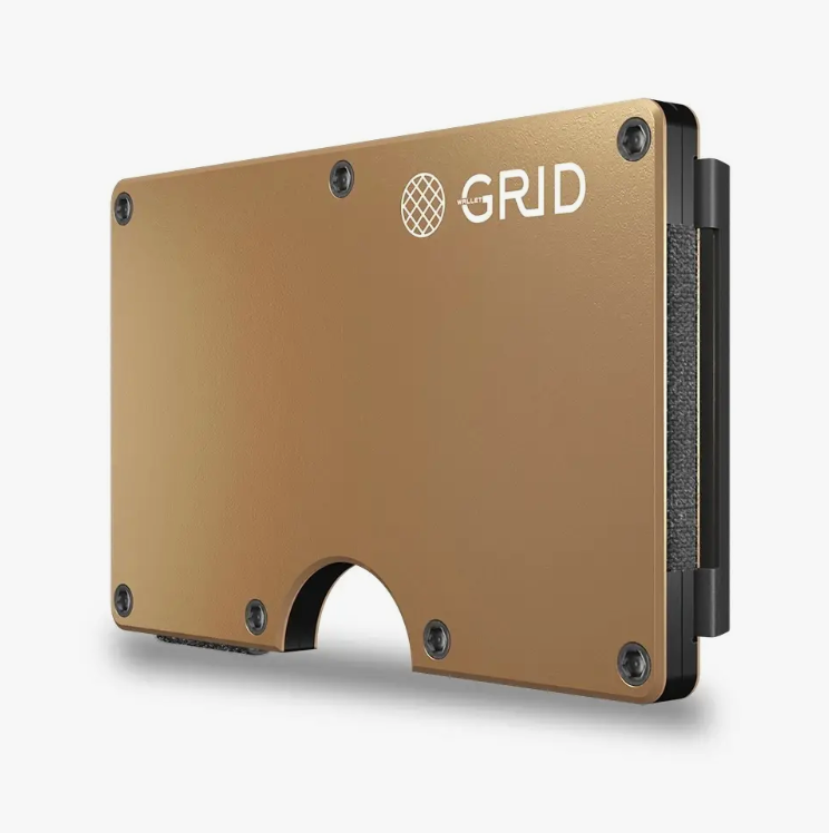 GRID Gold aluminum wallet