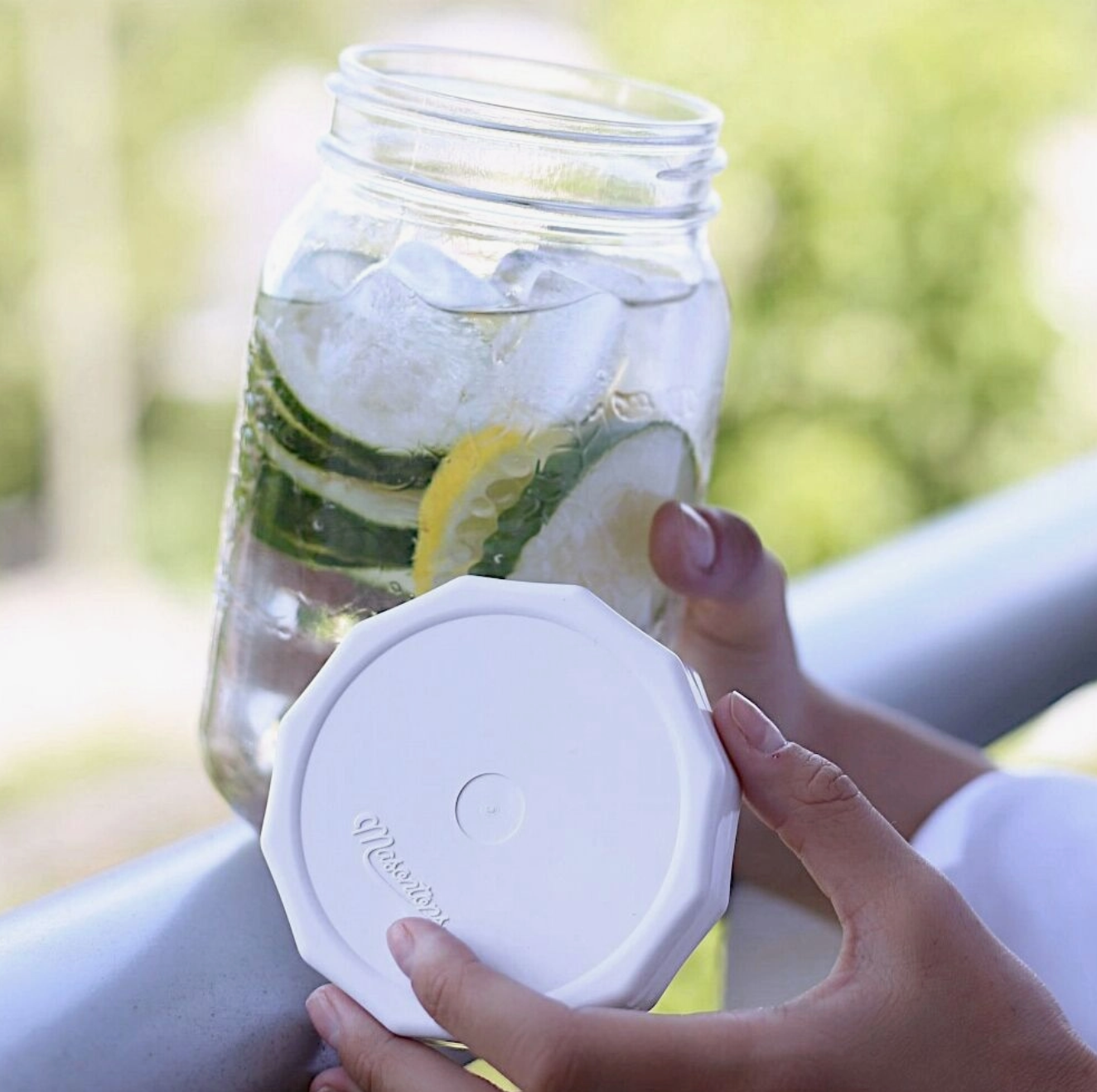 White Tough Top Plastic Mason Jar Lids (Wide Mouth)