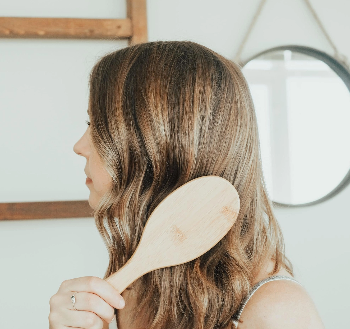 Boar Bristle Brush with Detangling Nylon Pins