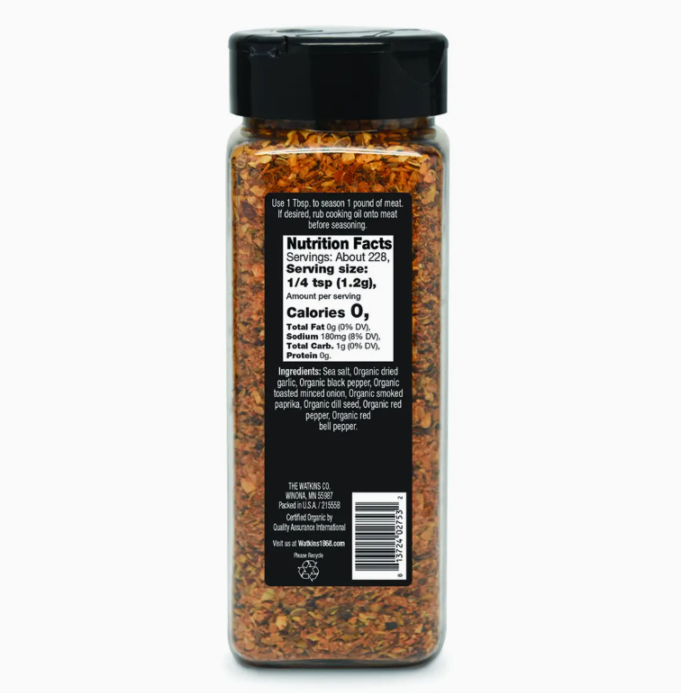 Organic Steak Seasoning, 9.6 oz