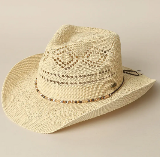 Eco-Friendly Woven Cowboy Panama Adjustable Sun Hat