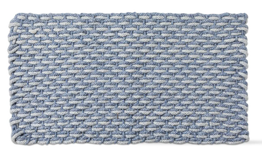 Handwoven Doormat Blue Multi Plastic Summer