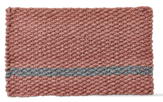 Handwoven Doormat Blush Striped Plastic Summer