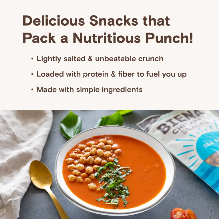 Biena Roasted Chickpea Snacks Sea Salt 5 oz