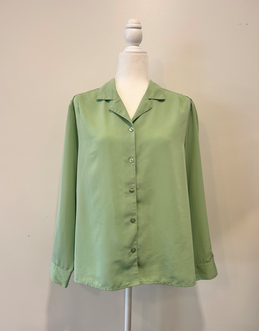 Calm green button down