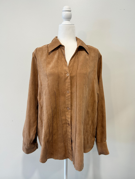 Suede button down
