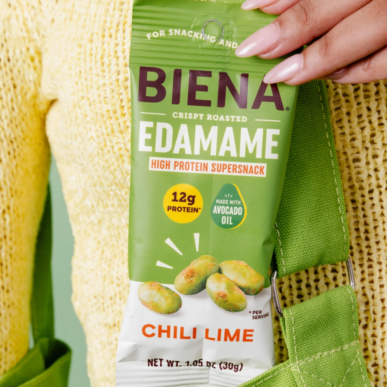 Biena Snacks Cripsy individual packets Edamame Snack packs